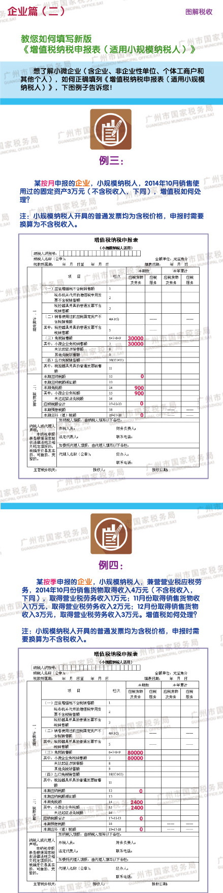 小规模增值税申报表填写范例（完整版）