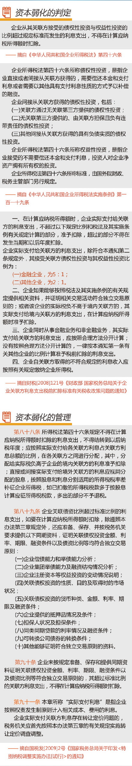 特别纳税调整之资本弱化的判定及管理